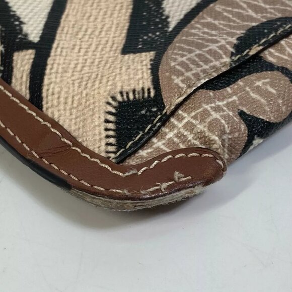 BURBERRY bag TB whole pattern fastener zip Clutch bag PVC/Leather Brown - Picture 7 of 13